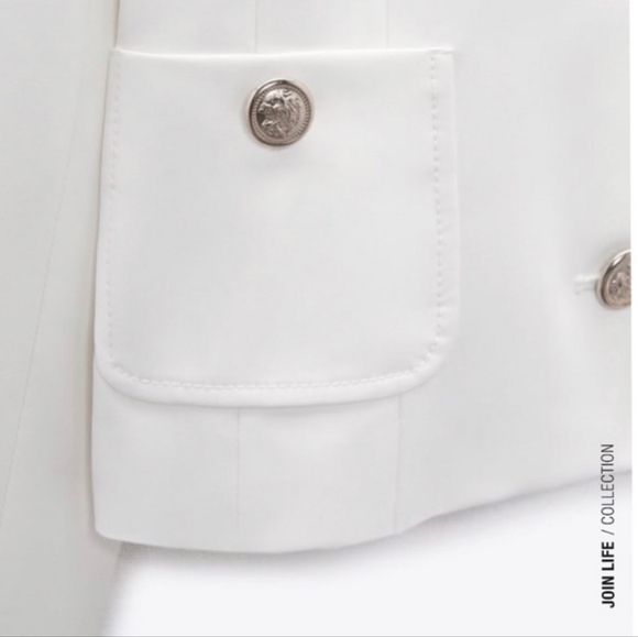 Zara Gold Button Jacket Size L - Picture 3 of 10